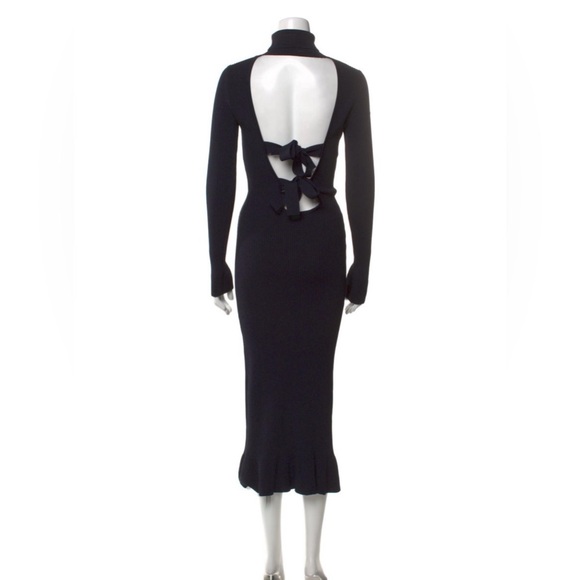 Ganni Elegant Black Backless Dress knit - Picture 1 of 12
